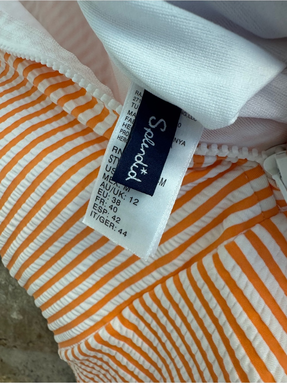 Splendid orange stripe bathing suit medium - Picture 6 of 9